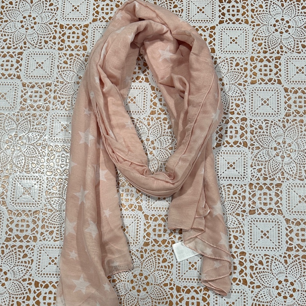 H&M Pink Star Pattern Scarf